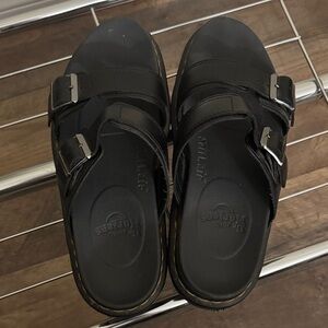Dr. Martens Myles Black Leather Sandals for Men